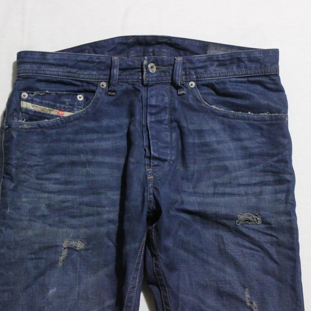 Mens Diesel Braddom Y2K Grunge Punk Skater Streetwear Straight Dark Wash Jeans - Picture 4 of 8
